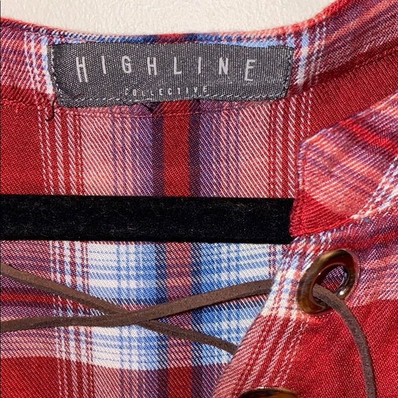 Lace Up Flannel Long Sleeve - Picture 3 of 3